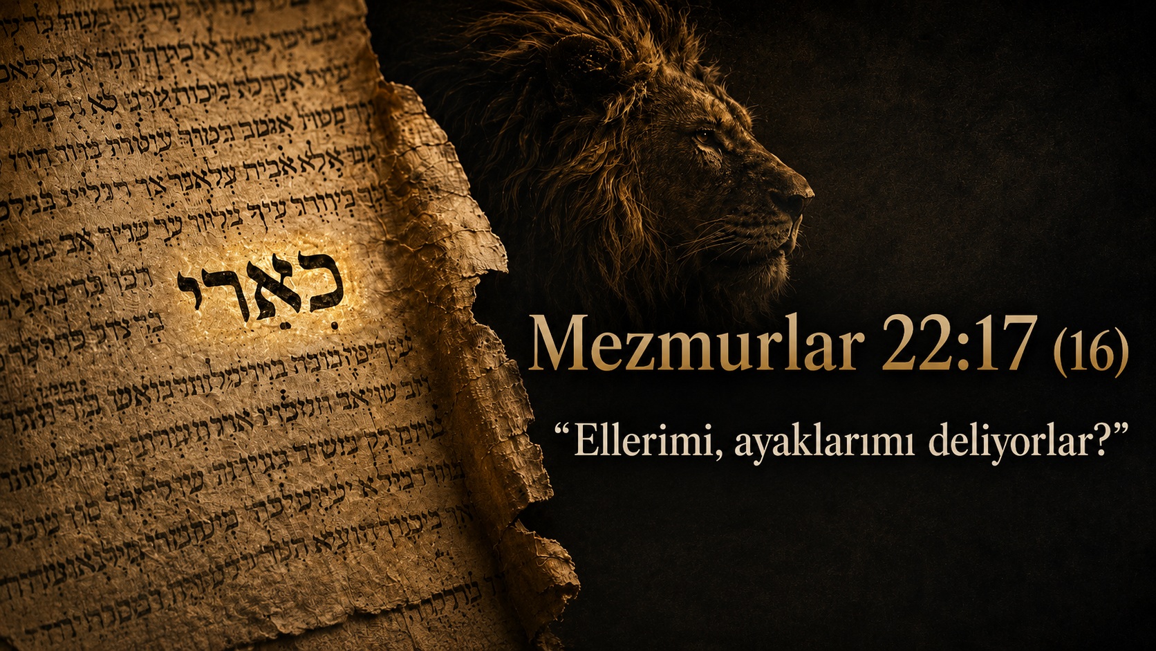 Mezmurlar 22:17 (16) “Ellerimi, ayaklarımı deliyorlar?”