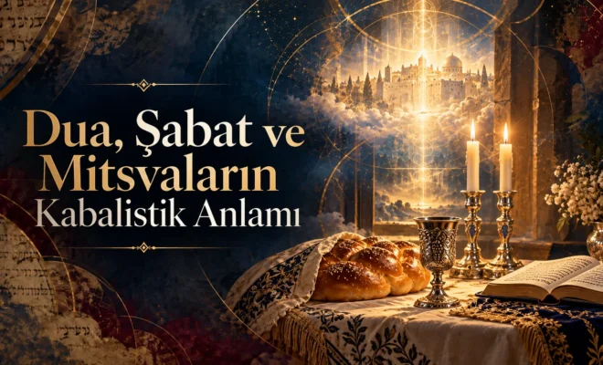 Şabat mumları, dua kitabı ve hala ekmekleriyle Kabala'da dua ve mitsvalar